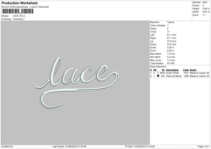 Lace Embroidery File 4 size