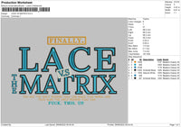 Lace Vs Matrix Embroidery File 5 sizes