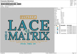 Lace Vs Matrix Embroidery File 5 sizes