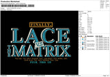 Lace Vs Matrix V2 Embroidery File 5 sizes