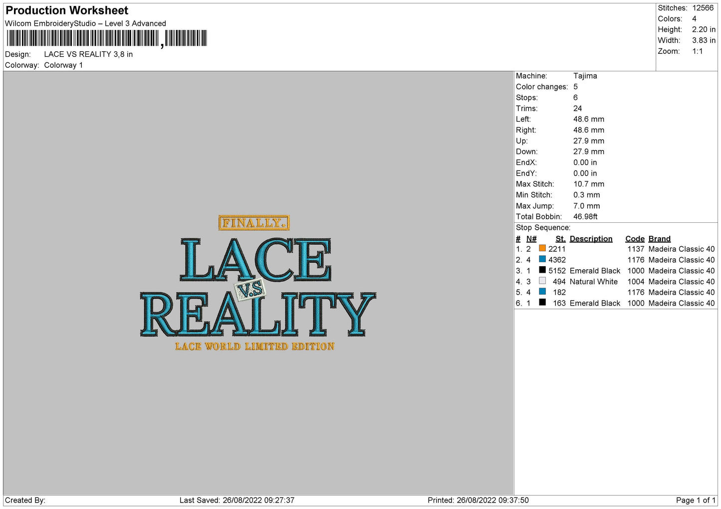 Lace Vs Reality Embroidery File 5 sizes