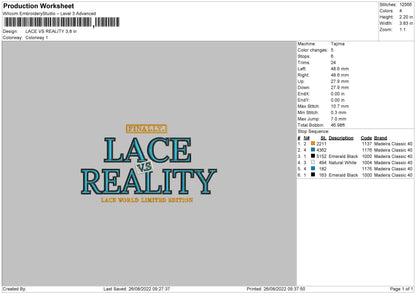 Lace Vs Reality Embroidery File 5 sizes