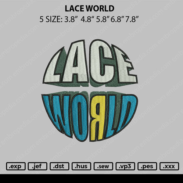Lace World Embroidery File 5 sizes