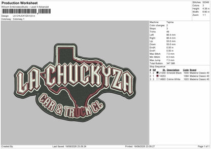 Chuckyzatext Embroidery Machine Design File 6 sizes