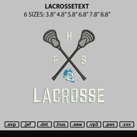 Lacrossetext Embroidery File 6 sizes