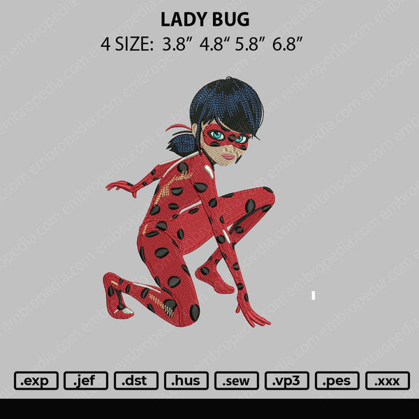 Ladybug Embroidery File 4 size