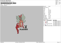 Lady Playboy Embroidery File 4 size