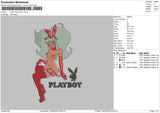 Lady Playboy Embroidery File 4 size