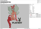 Lady Playboy Embroidery File 4 size
