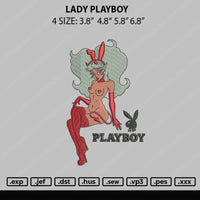 Lady Playboy Embroidery File 4 size