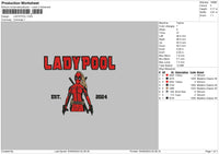 Ladypool Embroidery File 6 sizes