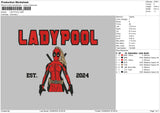 Ladypool Embroidery File 6 sizes