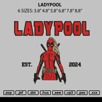 Ladypool Embroidery File 6 sizes