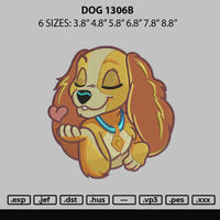 Dog 1306b Embroidery File 6 sizes