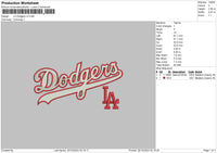 Dodgerstext V3 Embroidery File 6 sizes