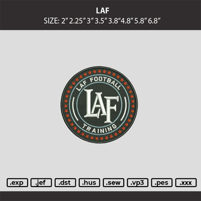 LAF logo  Embroidery Machine Design File