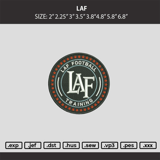 LAF logo  Embroidery Machine Design File
