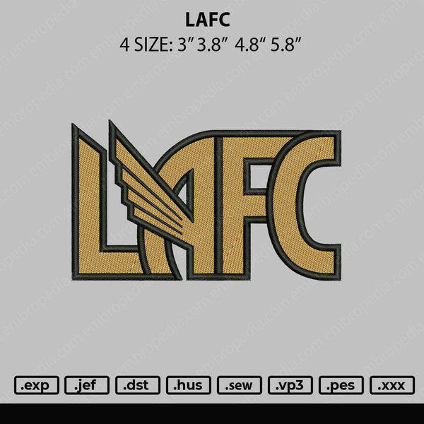LAFC Embroidery File 4 size