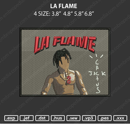 La Flame Embroidery File 4 size