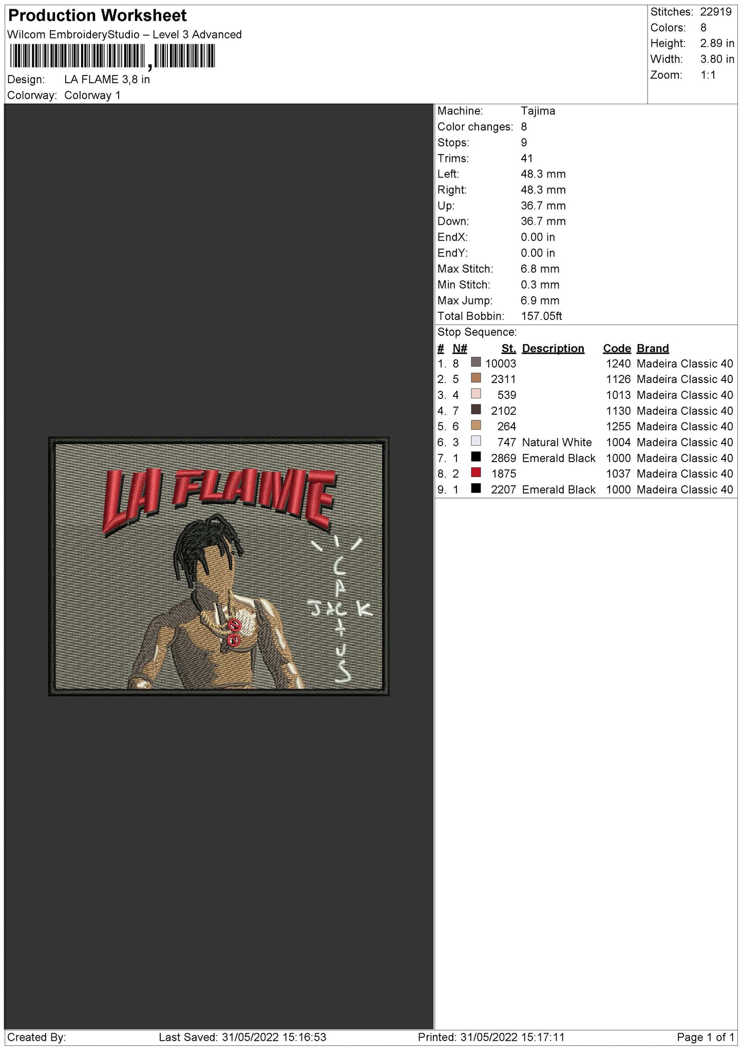 La Flame Embroidery File 4 size