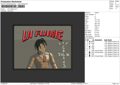 La Flame Embroidery File 4 size