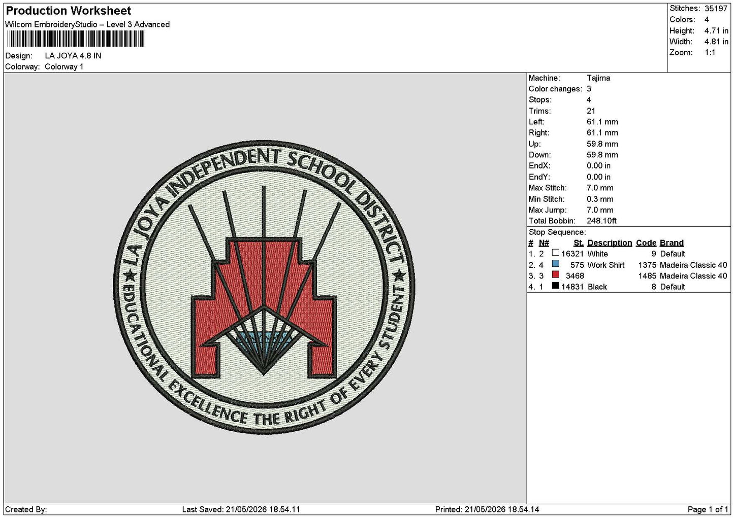 Joyatext Embroidery Machine Design File 6 sizes