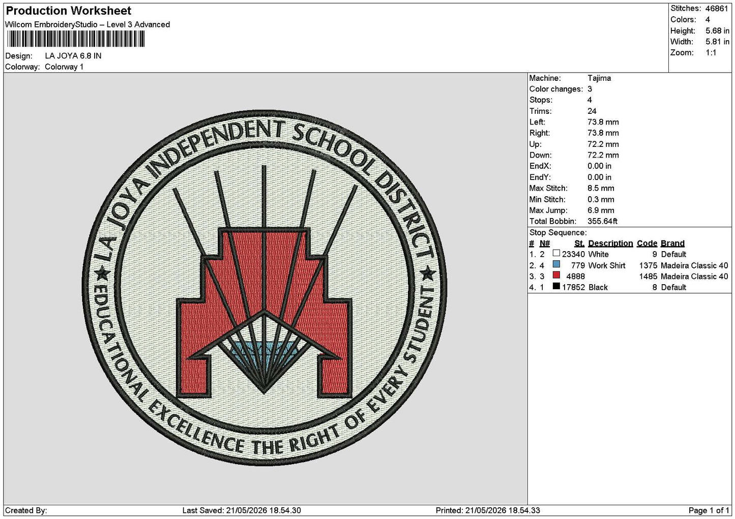 Joyatext Embroidery Machine Design File 6 sizes