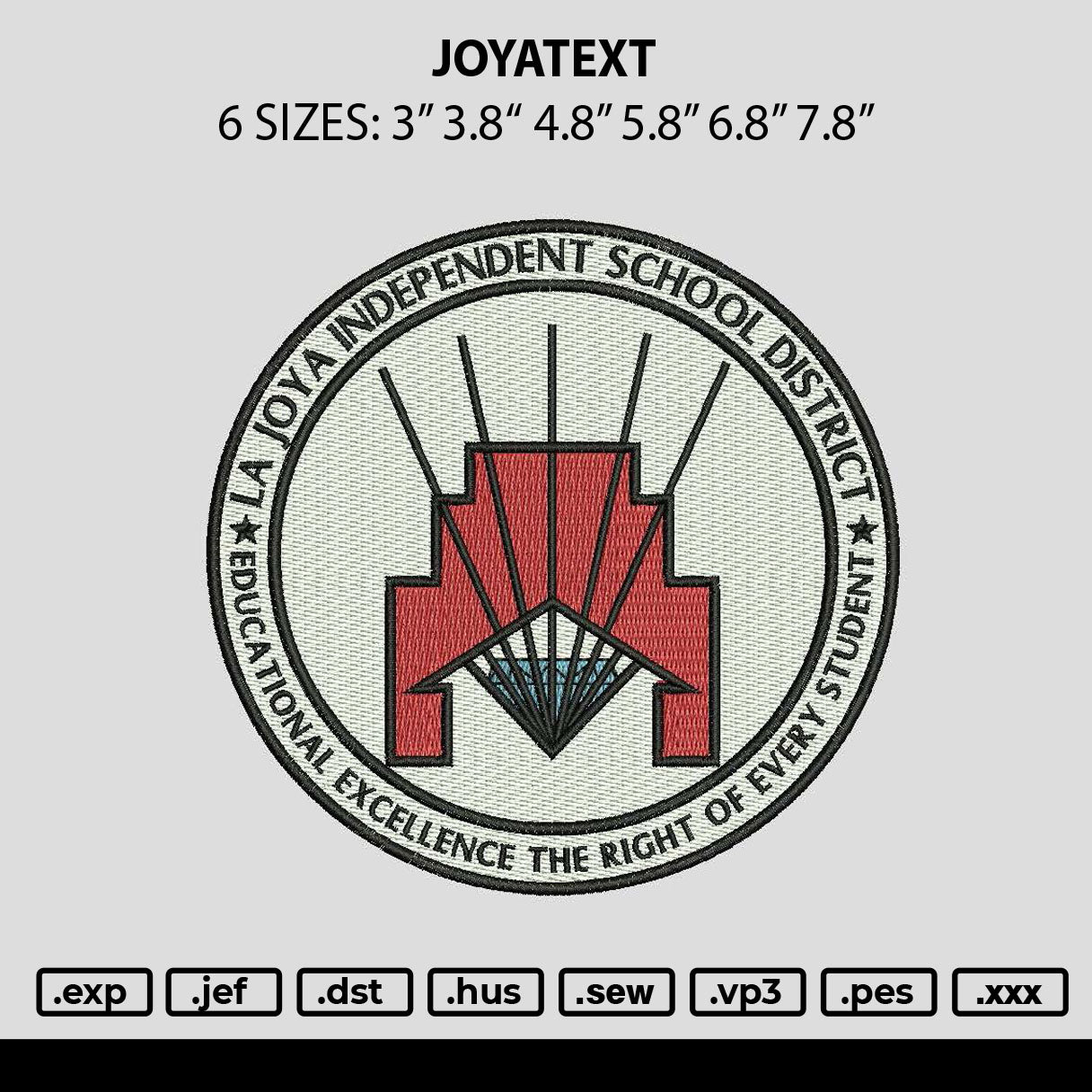 Joyatext Embroidery Machine Design File 6 sizes