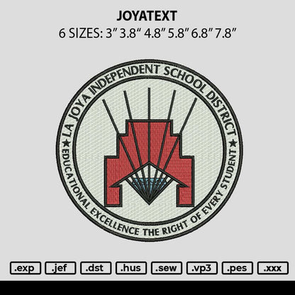 Joyatext Embroidery Machine Design File 6 sizes
