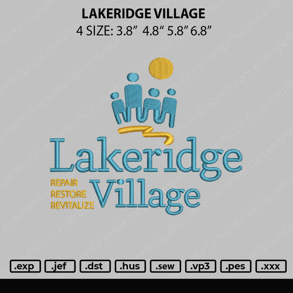 Lakaridge Embroidery File 4 size
