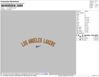 LA Lakers Swoosh Embroidery File 4 size
