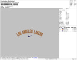 LA Lakers Swoosh Embroidery File 4 size