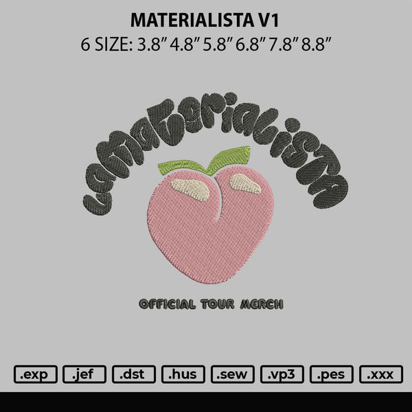 Materialista V1 Embroidery File 6 sizes