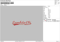 Lambda Chi Embroidery File 4 size