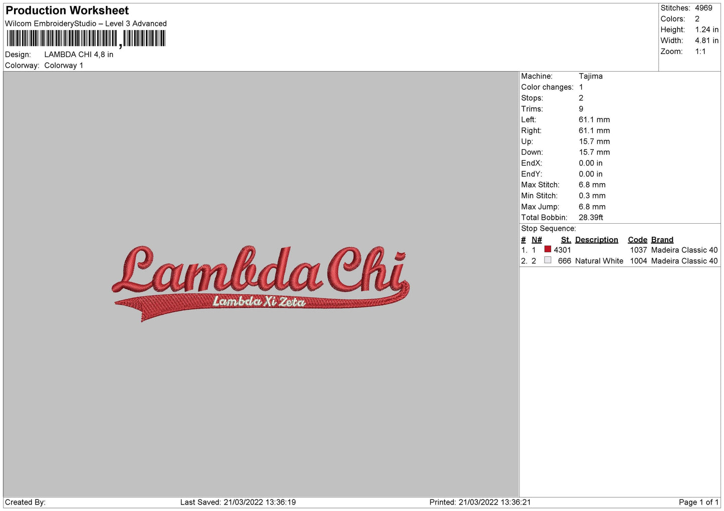 Lambdi Chi Embroidery File 4 size