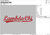 Lambdi Chi Embroidery File 4 size