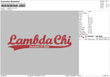 Lambdi Chi Embroidery File 4 size
