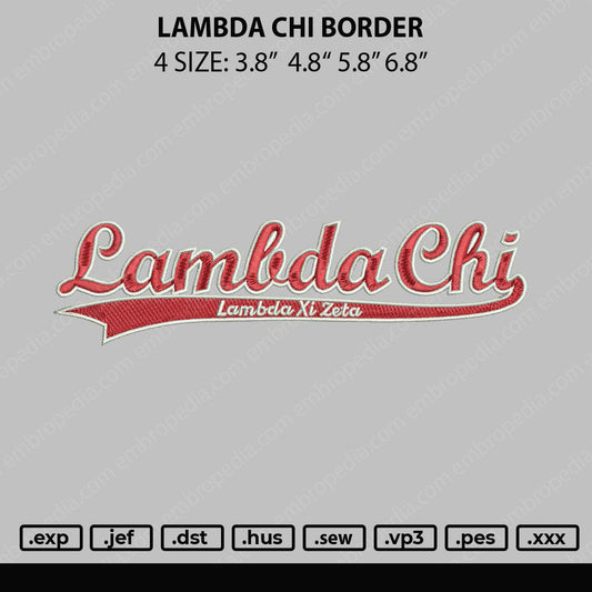 Lambda Chi Embroidery File 4 size