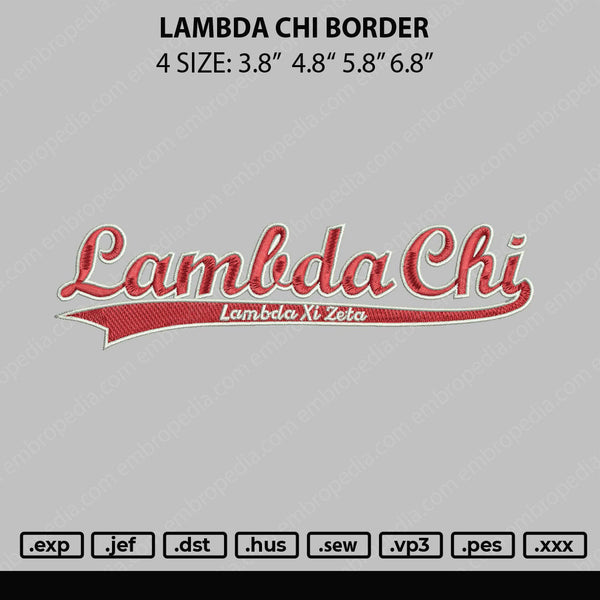 Lambda Chi Embroidery File 4 size