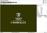 Lamborghinitext V1 Embroidery File 6 sizes
