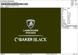 Lamborghinitext V1 Embroidery File 6 sizes