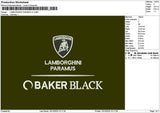 Lamborghinitext V1 Embroidery File 6 sizes