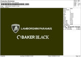 Lamborghinitext V2 Embroidery File 6 sizes