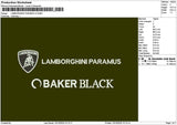 Lamborghinitext V2 Embroidery File 6 sizes