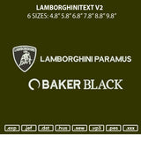Lamborghinitext V2 Embroidery File 6 sizes