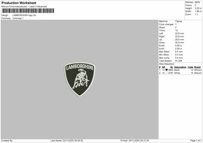 LAMBORGHINI LOGO Embroidery File