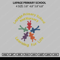Lapage Primary School Embroidery File 4 sizes