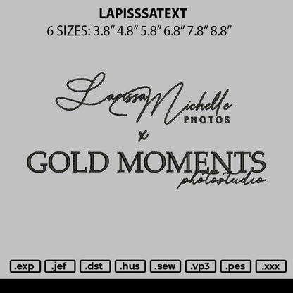 Lapissatext Embroidery File 6 sizes