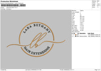 Lara Bethany Embroidery File 4 size