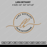 Lara Bethany Embroidery File 4 size
